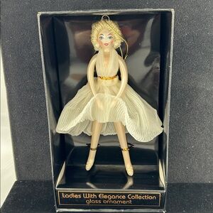 Ladies With Elegance Collection Glass Ornament Marilyn Monroe White Dress IN BOX
